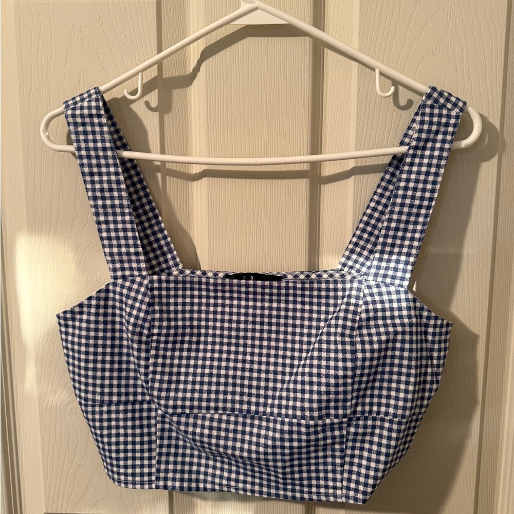 Lulu's Navy Gingham Two Piece Set